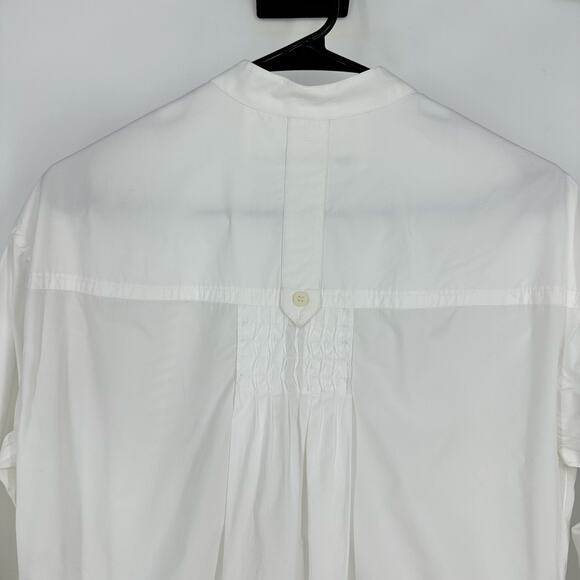 Yigal Azrouel Long Sleeve Button Up Top Womens 8 White Asian Style Minimalist - Picture 9 of 13